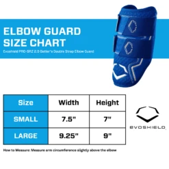 EvoShield PRO-SRZ 2.0 Batter's Baseball Softball Double Strap Elbow Guard, Royal 21 EvoShield PRO-SRZ 2.0 Batter's Baseball Softball Double Strap Elbow Guard, Royal -Deals Baseball Store EvoShield WB572650 Size Chart Elbow Guard Royal