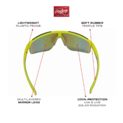 Rawlings Retro Vaporwave Baseball Shield Sunglasses Neon Lime Green Sunrise 14 Rawlings Retro Vaporwave Baseball Shield Sunglasses Neon Lime Green Sunrise -Deals Baseball Store RAW R2210 NeonMatte 2 1