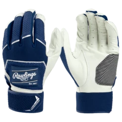 Rawlings Workhorse Youth Baseball Batting Gloves (Navy)