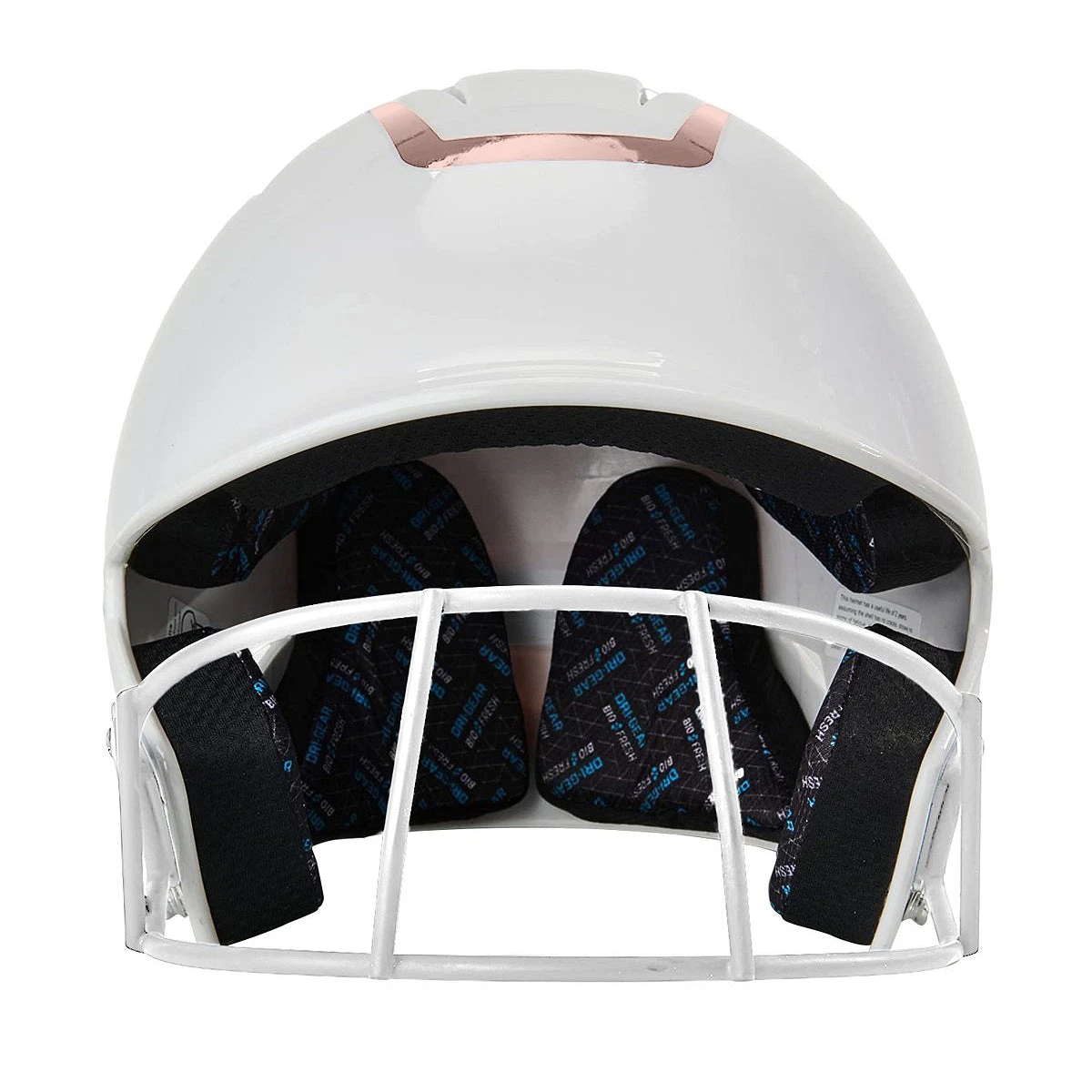 CHAMPRO HX Rise Pro Fastpitch Softball Batting Helmet With Facemask Two-Tone Glossy Finish (White/Rosegold) 6 CHAMPRO HX Rise Pro Fastpitch Softball Batting Helmet With Facemask Two-Tone Glossy Finish (White/Rosegold) - Image 4