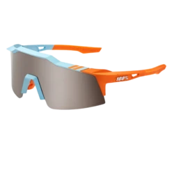 100% Speedcraft XS Performance Vented Baseball Sport Sunglasses (Soft Tact Two Tone - HiPER Silver Mirror Lens)