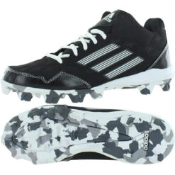 Adidas Wheelhouse Mid 2 Men's Big Kid Rubber Baseball Cleats (Black/White)