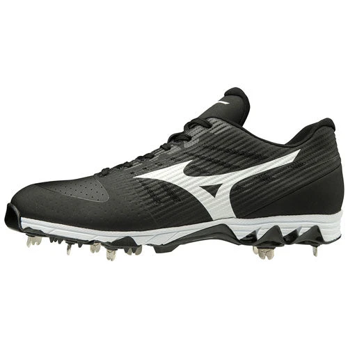 Mizuno 9-Spike Ambition Mid Men's Metal Baseball Cleats (Black/White) 3 Mizuno 9-Spike Ambition Mid Men's Metal Baseball Cleats (Black/White)