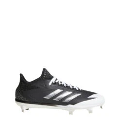 New Adidas Afterburner 4 Men's 12 Metal Baseball Cleats Black/Silver - CG4782