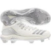 New Adidas Women's Icon Bounce Size 9.5 Silver/White Softball Metal Cleats