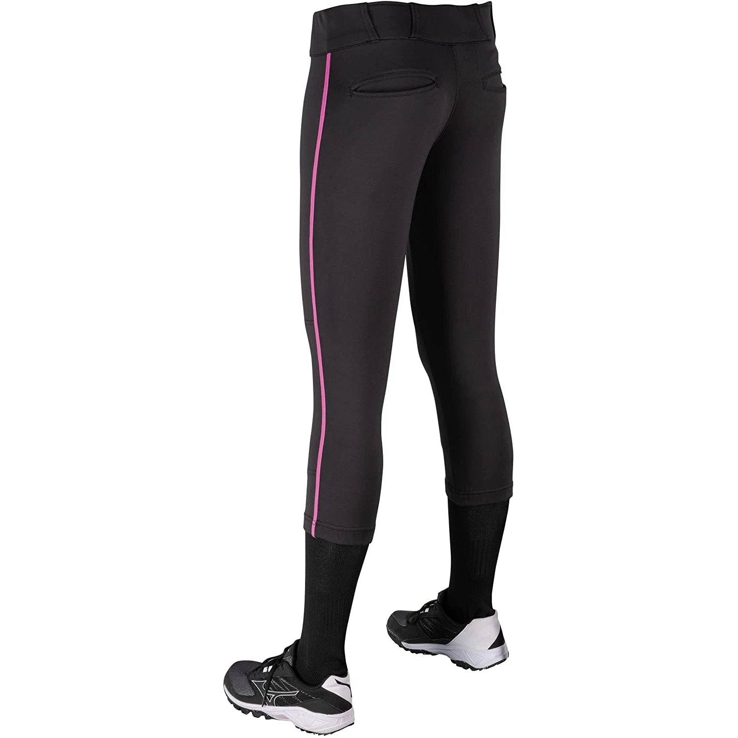Champro Tournament Traditional Low Rise Girls Fastpitch Softball Pants W/ Braid (Black/Pink) 5 Champro Tournament Traditional Low Rise Girls Fastpitch Softball Pants W/ Braid (Black/Pink) - Image 3