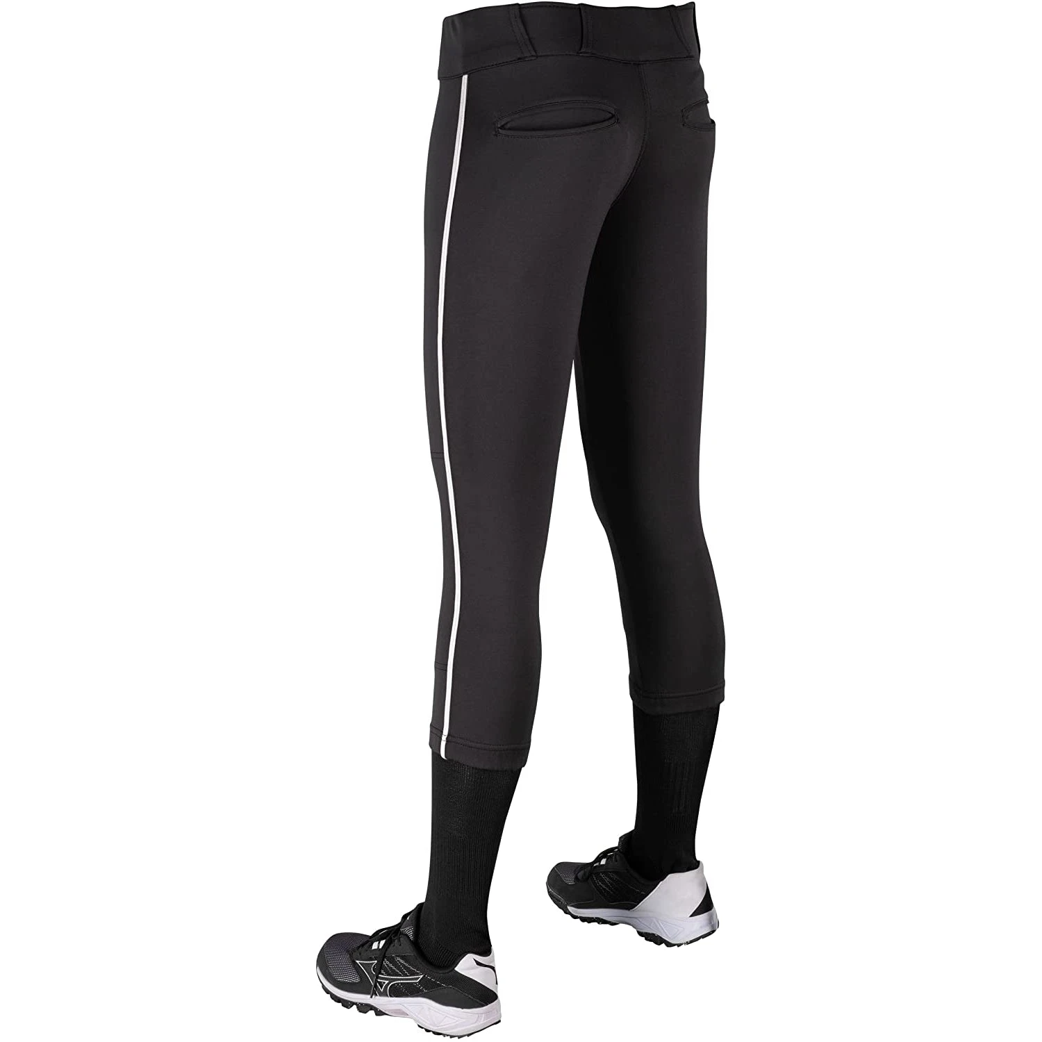 Champro Tournament Traditional Low Rise Girls Fastpitch Softball Pants W/ Braid (Black/White) 5 Champro Tournament Traditional Low Rise Girls Fastpitch Softball Pants W/ Braid (Black/White) - Image 3