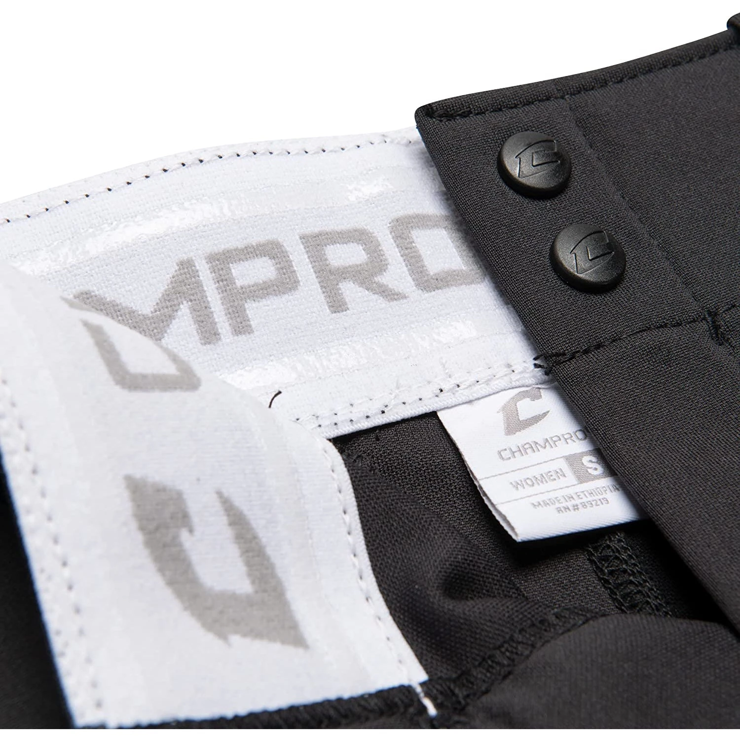 Champro Tournament Traditional Low Rise Girls Fastpitch Softball Pants W/ Braid (Black/White) 10 Champro Tournament Traditional Low Rise Girls Fastpitch Softball Pants W/ Braid (Black/White) - Image 8