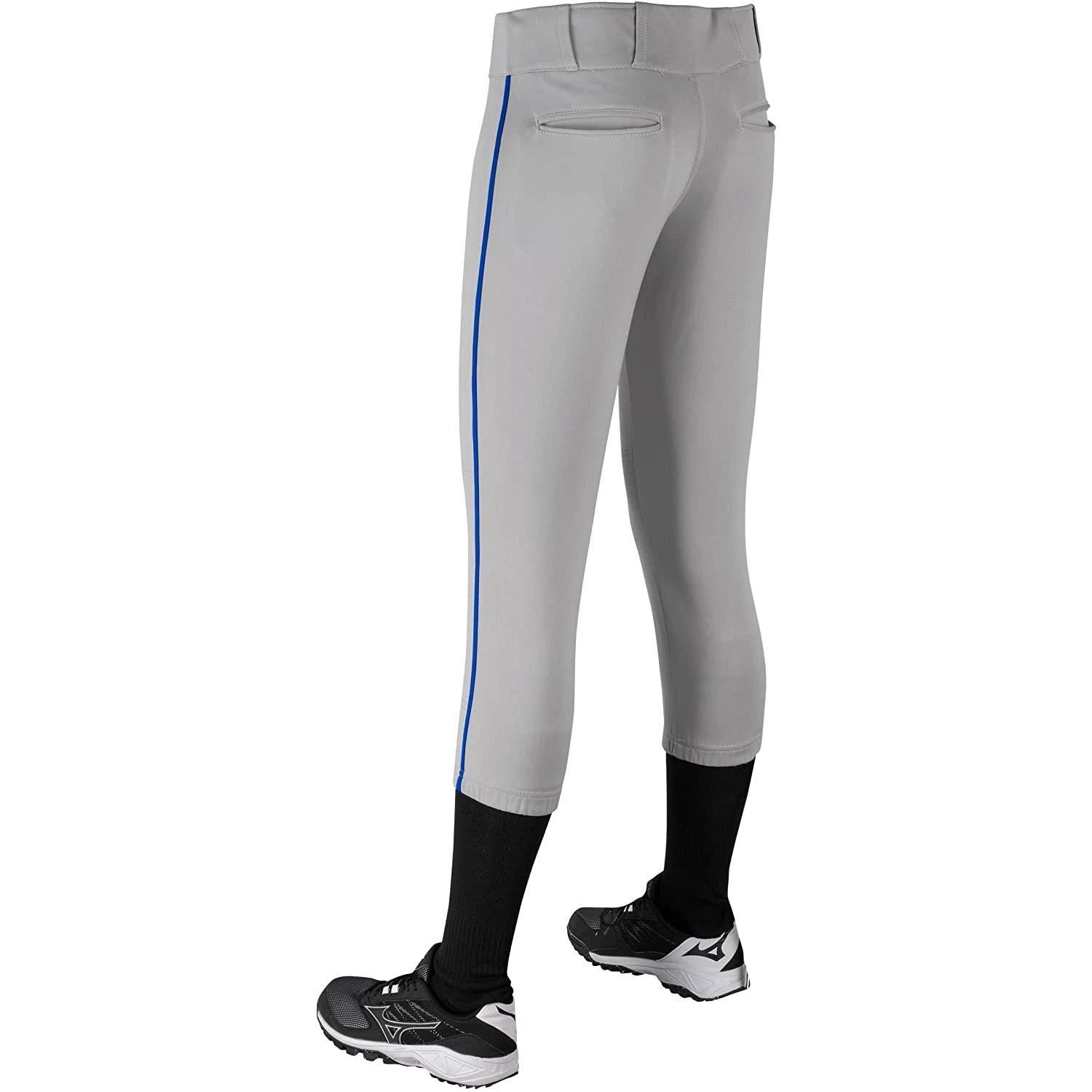 Champro Tournament Traditional Low Rise Womens Fastpitch Pants W/ Braid (Gray/Royal) 5 Champro Tournament Traditional Low Rise Womens Fastpitch Pants W/ Braid (Gray/Royal) - Image 3
