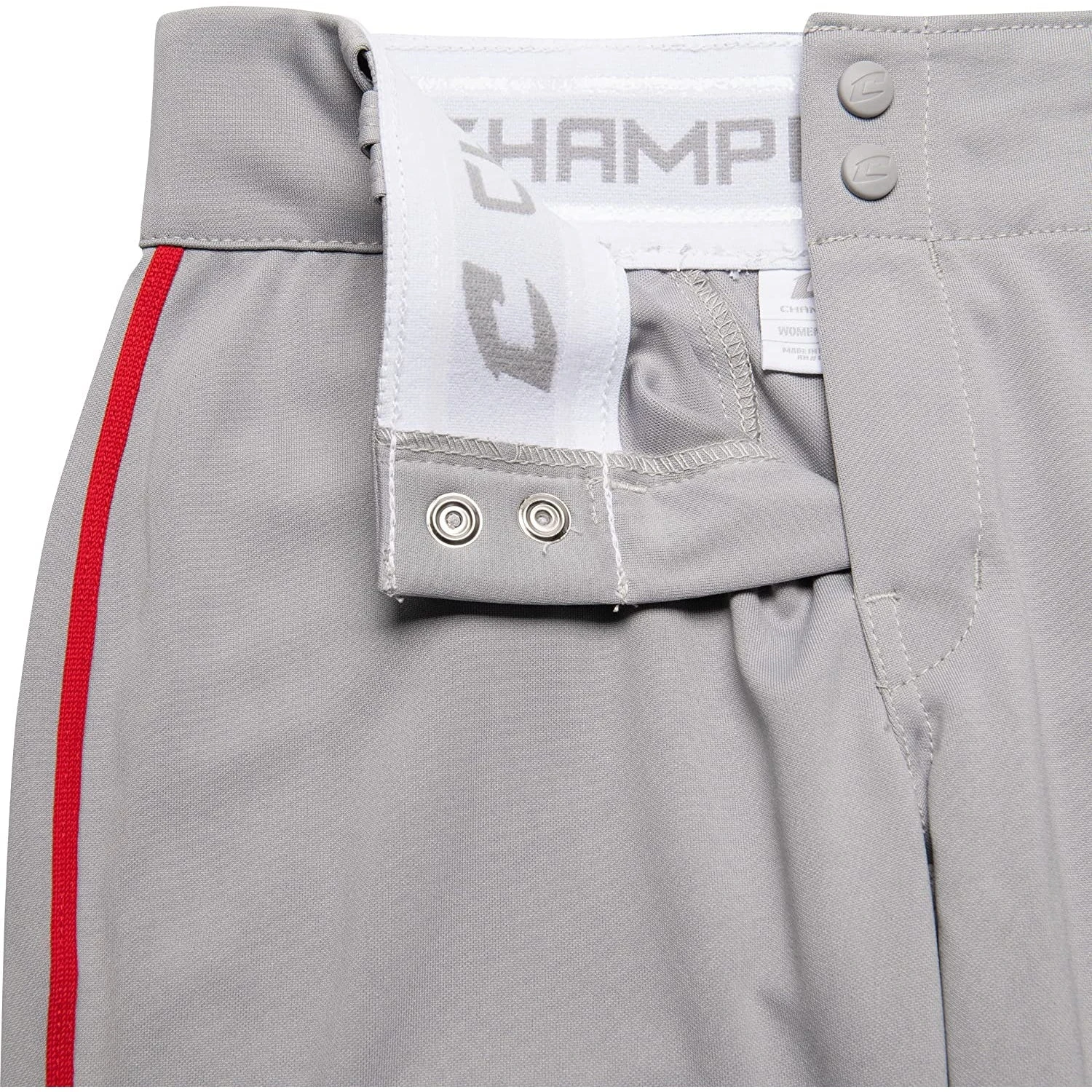 Champro Tournament Traditional Low Rise Girls Fastpitch Softball Pants W/ Braid (Gray / Scarlet) 9 Champro Tournament Traditional Low Rise Girls Fastpitch Softball Pants W/ Braid (Gray / Scarlet) - Image 7