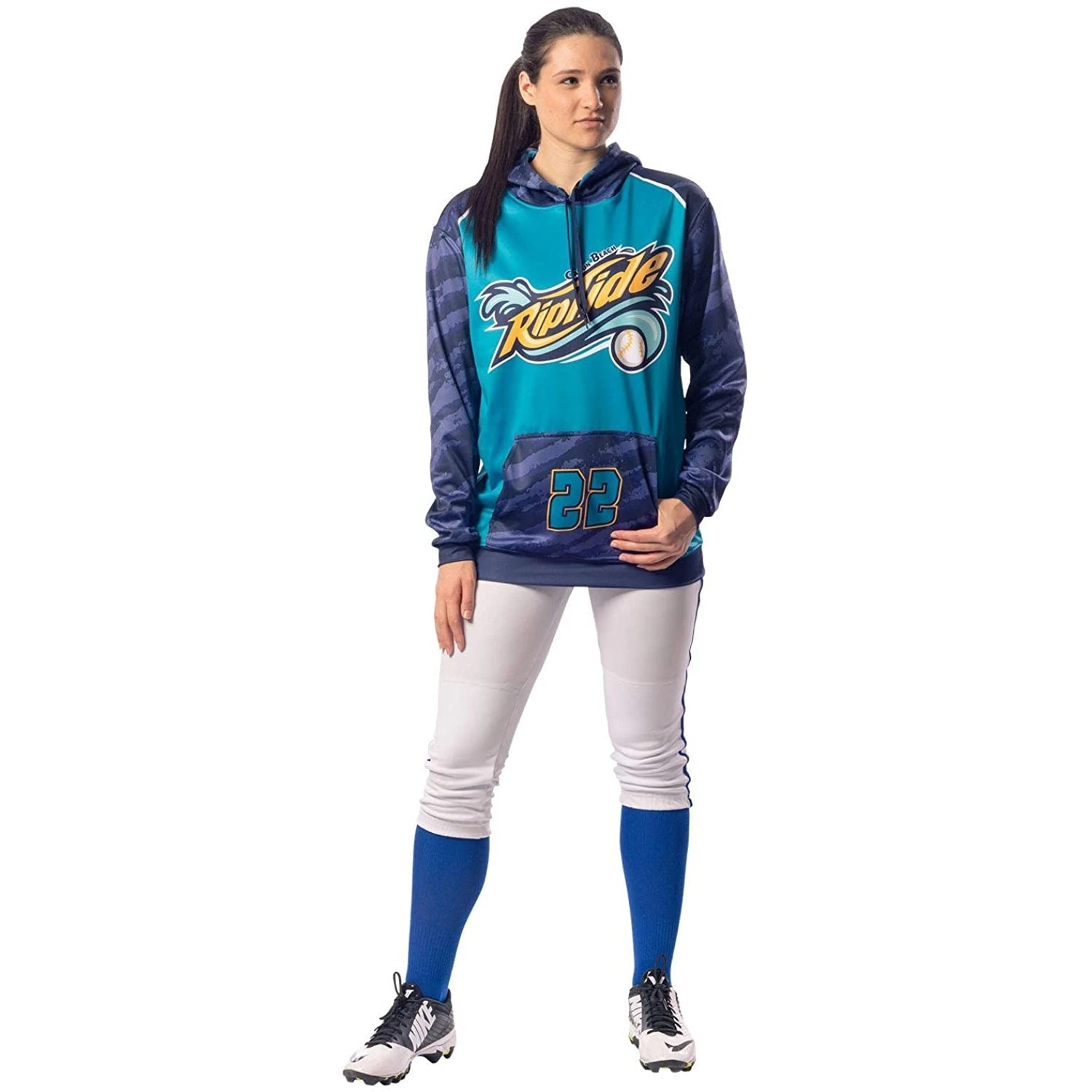 Champro Tournament Traditional Low Rise Womens Fastpitch Pants W/ Braid (Gray/Royal) 12 Champro Tournament Traditional Low Rise Womens Fastpitch Pants W/ Braid (Gray/Royal) - Image 10