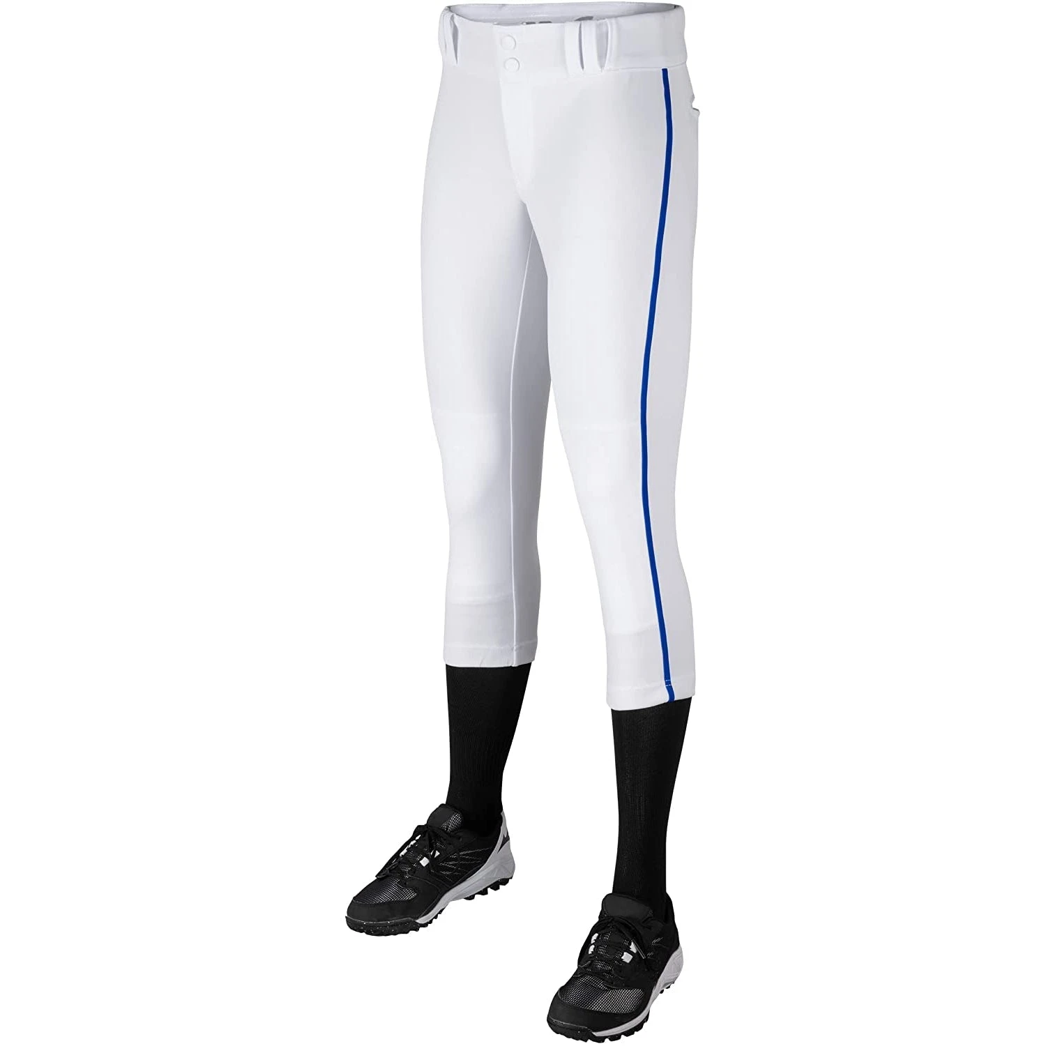 Champro Tournament Traditional Low Rise Womens Fastpitch Pants W/ Braid (White/Royal) 4 Champro Tournament Traditional Low Rise Womens Fastpitch Pants W/ Braid (White/Royal) - Image 2