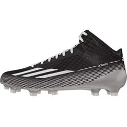 New Adidas Men's 8.5 Adizero 5 Star 3.0 Mid Football Cleat Black/White D74284