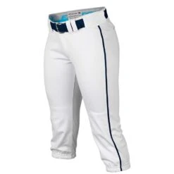 Easton Pro Fastpitch Women's Softball Piped Belt Loops Pants (White/Navy)