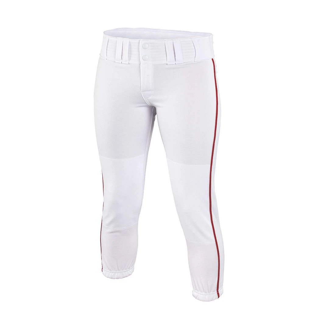 Easton Pro Fastpitch Women's Softball Piped Belt Loops Pants (White/Red) 3 Easton Pro Fastpitch Women's Softball Piped Belt Loops Pants (White/Red)