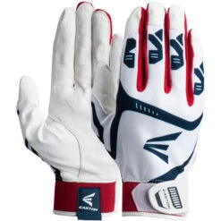 Easton Gametime Adult Batting Gloves White / Navy / Red