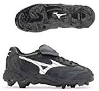 New Mizuno FB46LBK Finch 9 Spike Low Womens 5 Black/White Molded Softball Cleats