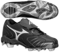 New Mizuno Franchise G3 Low FB66LBK Baseball Cleats Mens 6.5 Black/Sliver