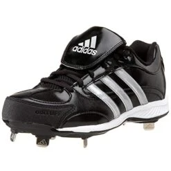 New Adidas Women's Fastpitch III W Softball Shoe 6.5 Black/White Metal Cleat