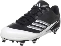 New Adidas Men's Scorch X Low D Football Cleat Men 13 Black/White Molded Cleats