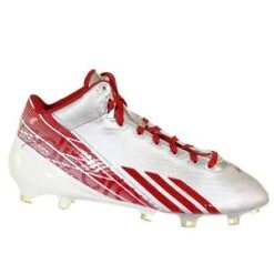 New Adidas Adizero 5 Star 2.0 Mid Mens 10 Football Molded Cleats Plat/Rd/Wht