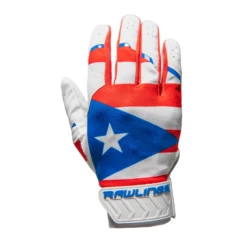 Guardian Baseball X Rawlings 5150 Limited Edition Puerto Rico Flag Baseball Batting Gloves Adult Sizes (White/Blue/Red)