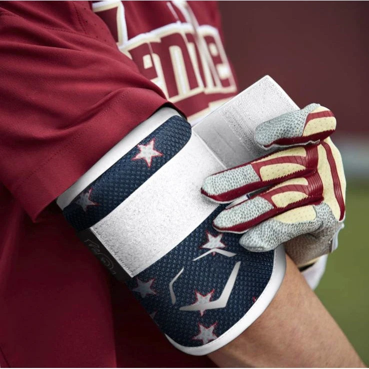 EvoShield SRZ-1 Baseball Batter's Elbow Guard Adult American Flag Stars And Stripes Print (White/Navy) 4 EvoShield SRZ-1 Baseball Batter's Elbow Guard Adult American Flag Stars And Stripes Print (White/Navy) - Image 2