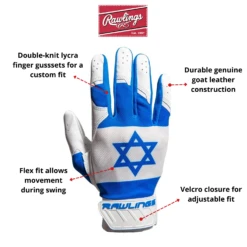 Guardian Baseball X Rawlings 5150 Limited Edition Israel Flag Baseball Batting Gloves Adult Sizes (Royal/White) 11 Guardian Baseball X Rawlings 5150 Limited Edition Israel Flag Baseball Batting Gloves Adult Sizes (Royal/White) -Deals Baseball Store israel