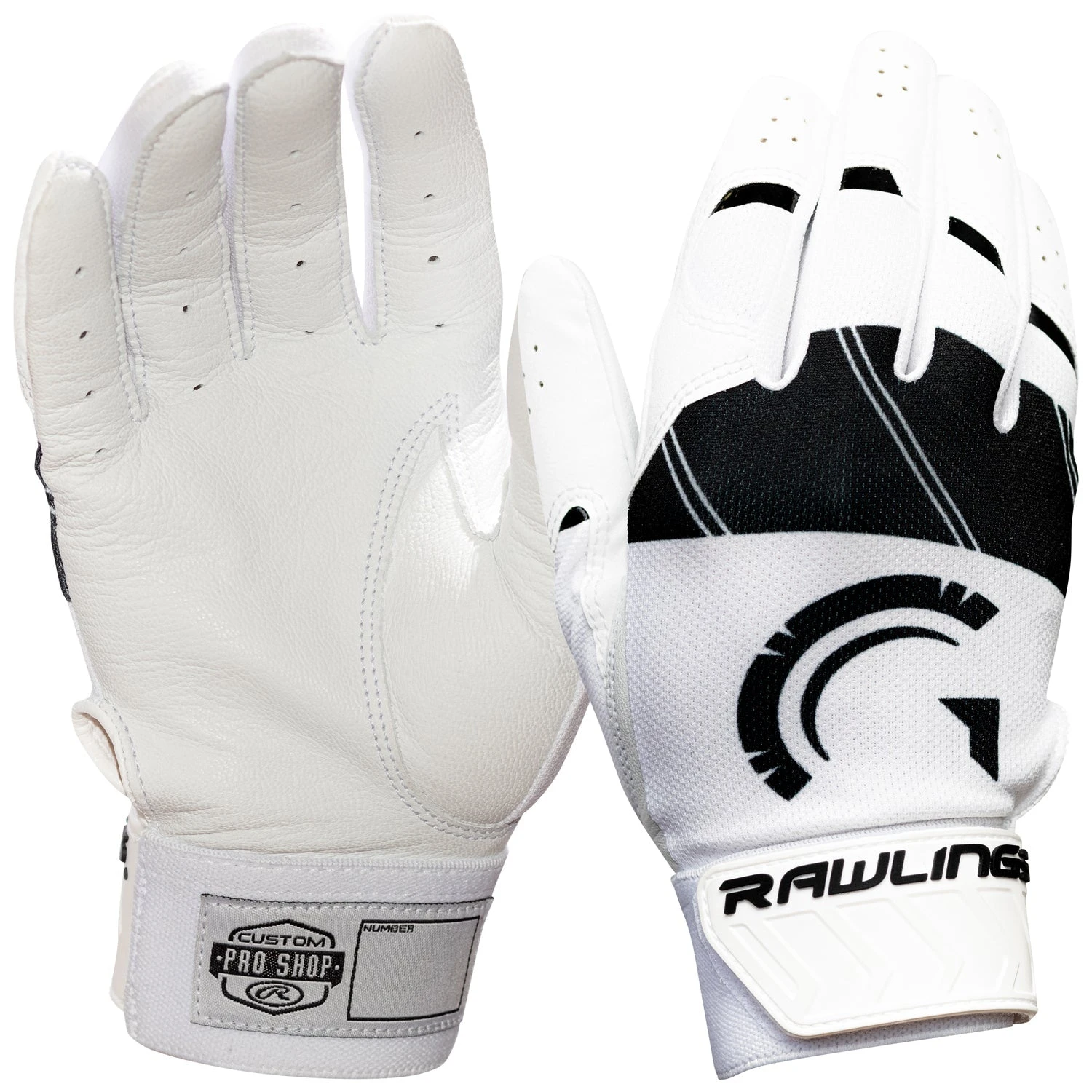 Guardian Baseball X Rawlings 5150 Youth Boys Baseball Batting Gloves Leather Flexfit (Black/White) 4 Guardian Baseball X Rawlings 5150 Youth Boys Baseball Batting Gloves Leather Flexfit (Black/White) - Image 2
