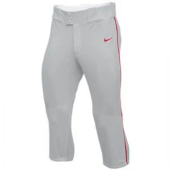 Deals Baseball Store 27 Nike Vapor Select High Piped Men's Baseball Knicker Pants (Grey/Red)