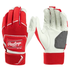 Rawlings Workhorse Youth Baseball Batting Gloves (Red)