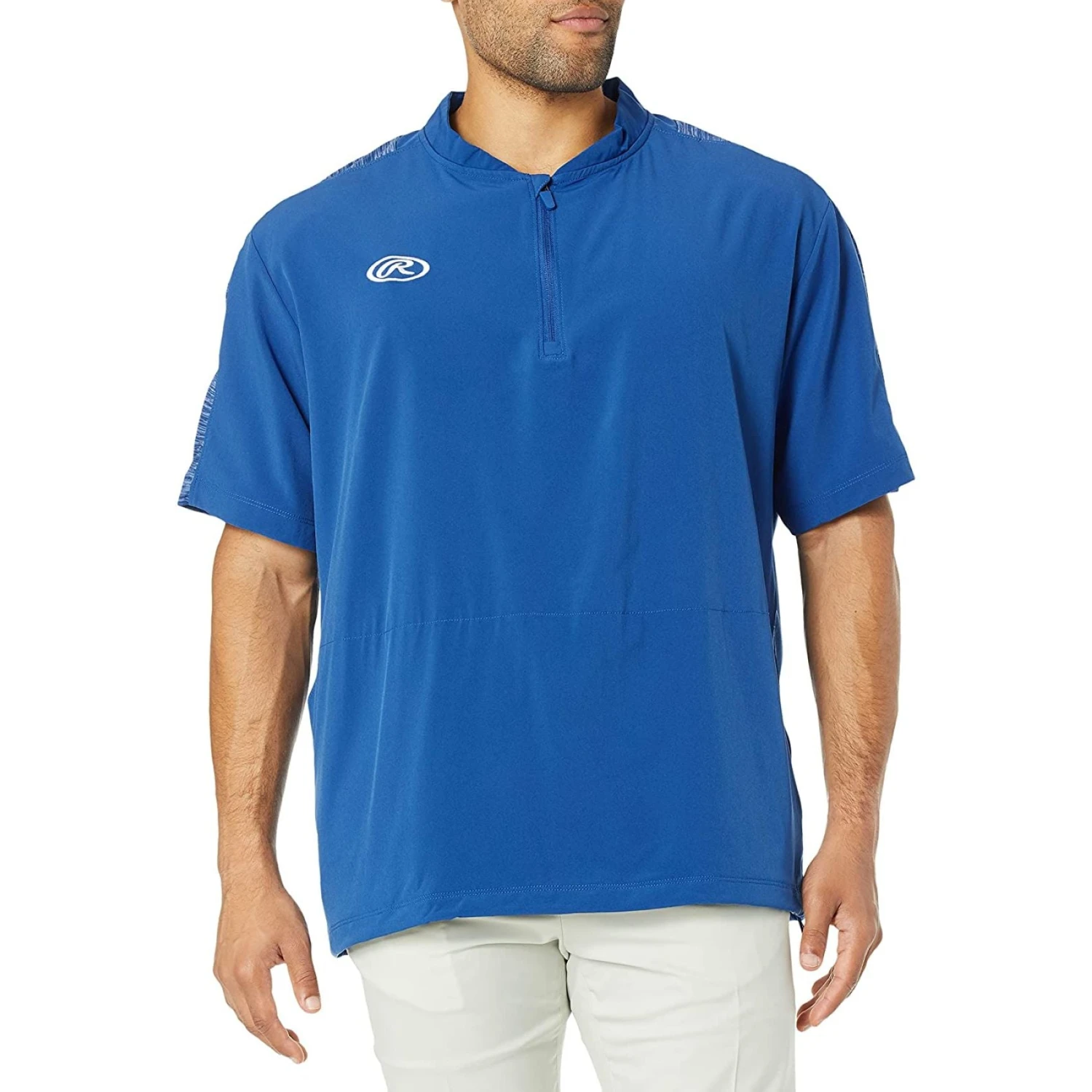 Rawlings Launch Short Sleeve Men's Cage Batting Practice Jacket (Royal) 3 Rawlings Launch Short Sleeve Men's Cage Batting Practice Jacket (Royal)