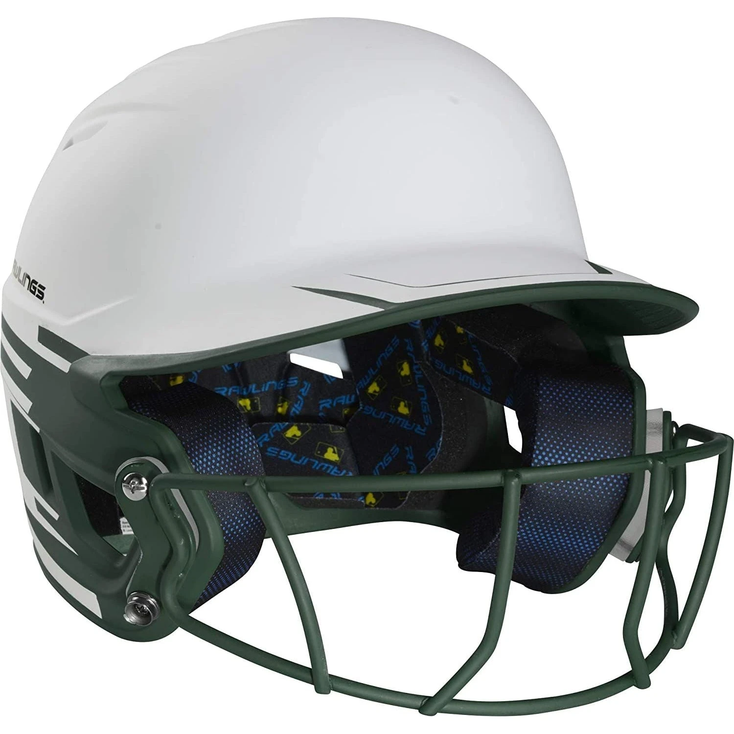 Rawlings Mach Ice Fastpitch Softball Batting Helmet With Face Guard (White/Dark Green) 4 Rawlings Mach Ice Fastpitch Softball Batting Helmet With Face Guard (White/Dark Green) - Image 2