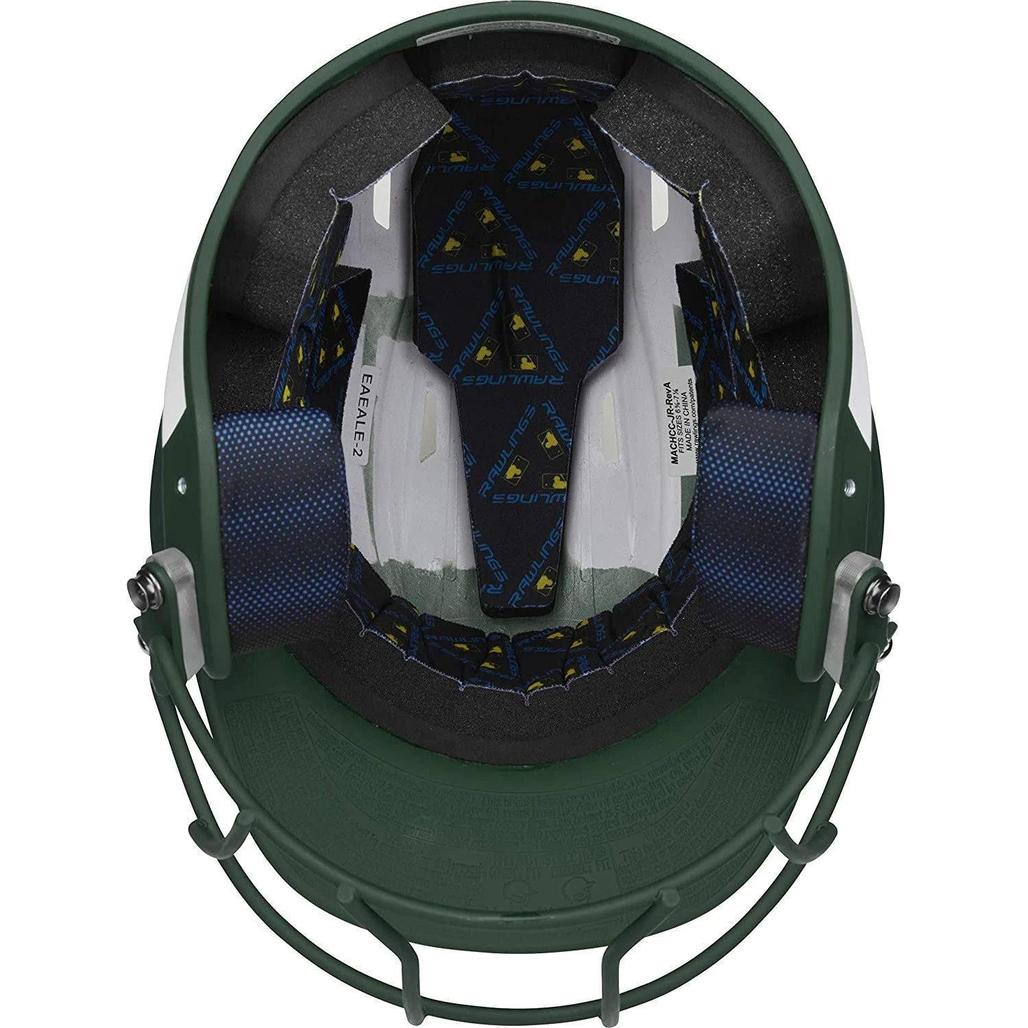 Rawlings Mach Ice Fastpitch Softball Batting Helmet With Face Guard (White/Dark Green) 7 Rawlings Mach Ice Fastpitch Softball Batting Helmet With Face Guard (White/Dark Green) - Image 5