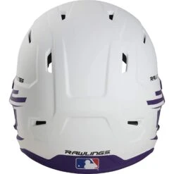 Rawlings Mach Ice Fastpitch Softball Batting Helmet With Face Guard (White/Purple) -Deals Baseball Store raws msb13j wpu 3