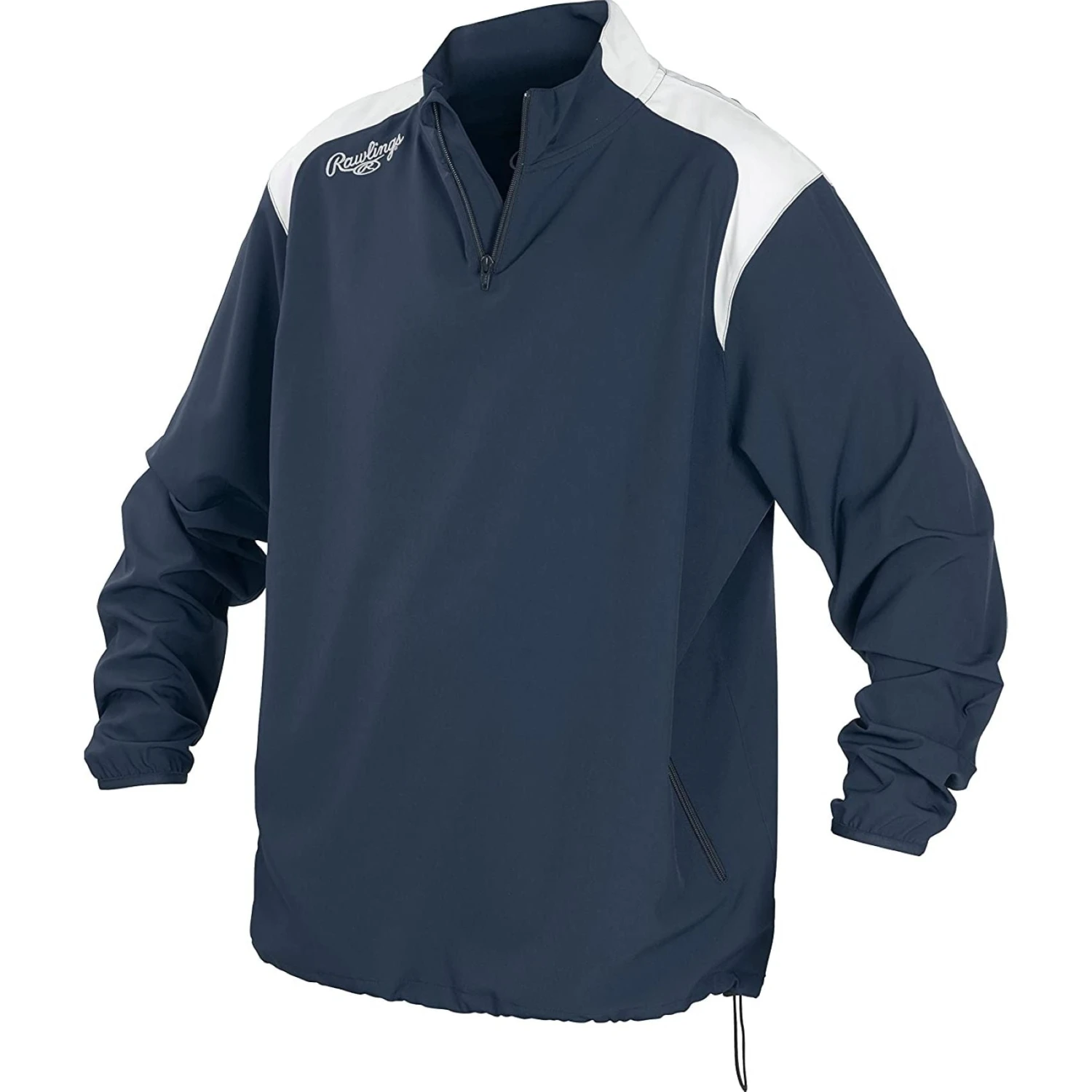 Rawlings Baseball Youth Boy's Long Sleeve Quarter-Zip Jacket (Navy) 3 Rawlings Baseball Youth Boy's Long Sleeve Quarter-Zip Jacket (Navy)