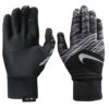 New Nike Dri Printed Fit Tempo Running Gloves Women's Small Adult Black/Silver