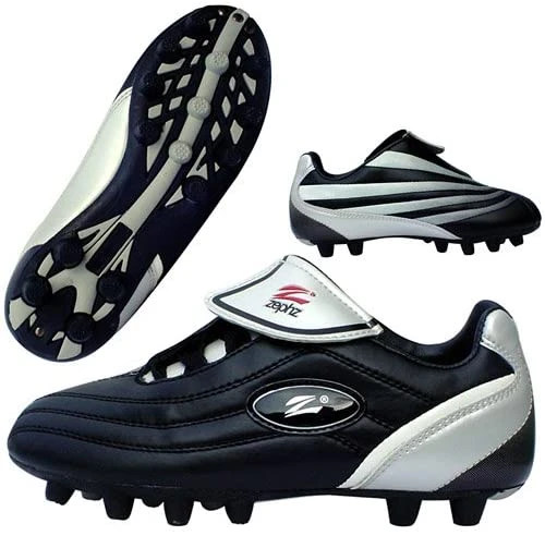 New Zephz Youth Swirl Soccer Cleat Size 4.5 Black/Silver 3 New Zephz Youth Swirl Soccer Cleat Size 4.5 Black/Silver