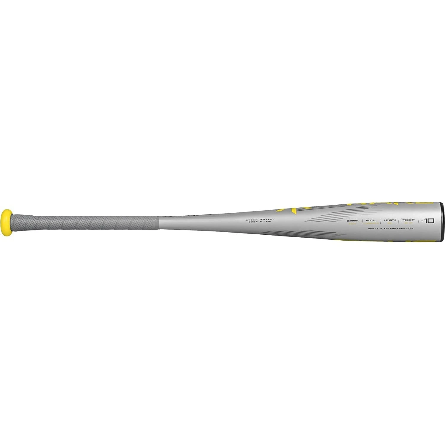 True Temper Rake 2022 USSSA 2 3/4" Baseball Bat Drop -10 (Silver/Yellow) 6 True Temper Rake 2022 USSSA 2 3/4" Baseball Bat Drop -10 (Silver/Yellow) - Image 4